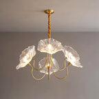 Glass Flower Chandelier Frosted Glass Soft Diffused Light