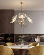 Glass Flower Chandelier Frosted Glass Soft Diffused Light