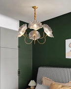 Glass Flower Chandelier Frosted Glass Soft Diffused Light