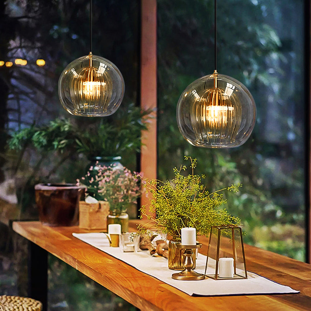 Glass Globe 3-Color Dimmable Pendant Light (Adjustable Cord)