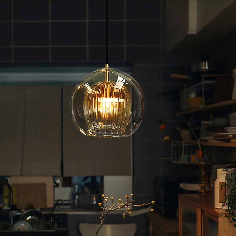 Glass Globe 3-Color Dimmable Pendant Light (Adjustable Cord)