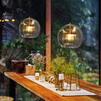 Glass Globe Pendant Lamp Dimmable Adjustable Cable
