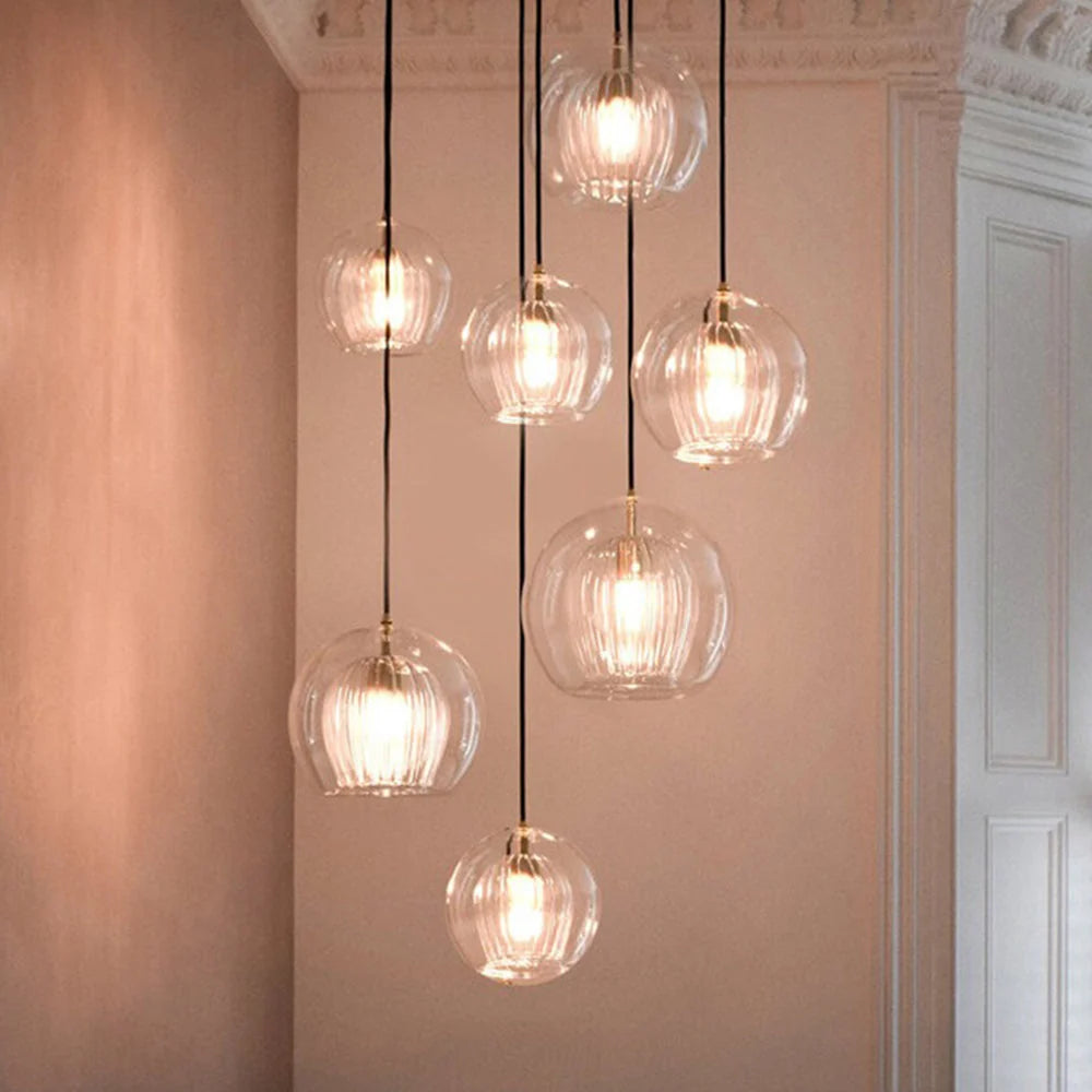 Glass Globe Pendant Lamp Dimmable Adjustable Cable