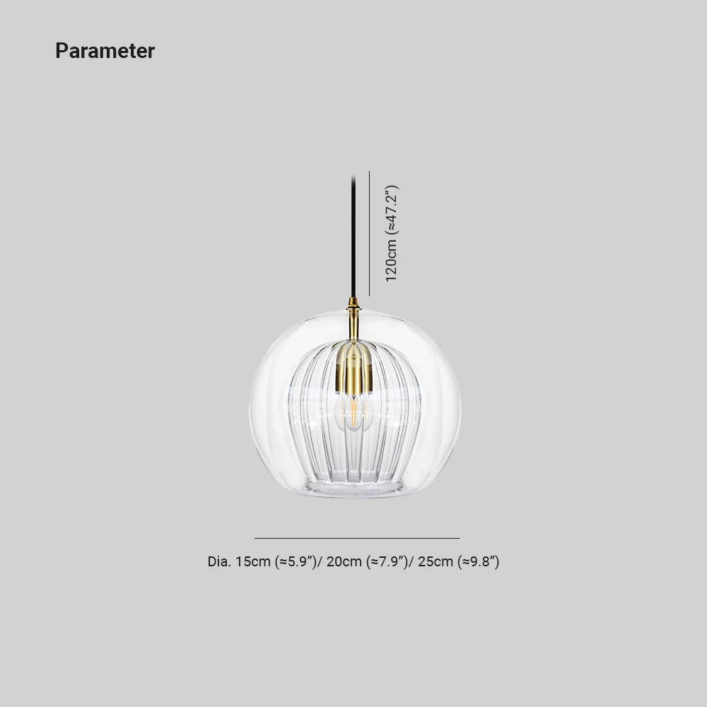 Glass Globe Pendant Lamp Dimmable Adjustable Cable