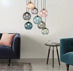 Glass Globe Wrought Iron Pendant Lamp (Warm & Cool Light)