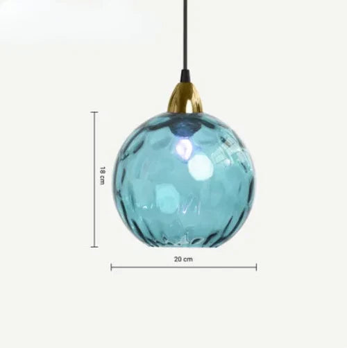 Glass Globe Wrought Iron Pendant Lamp (Warm & Cool Light)