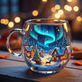 Glass Mug Hand-Painted Mouth-Blown Ergonomic Handle