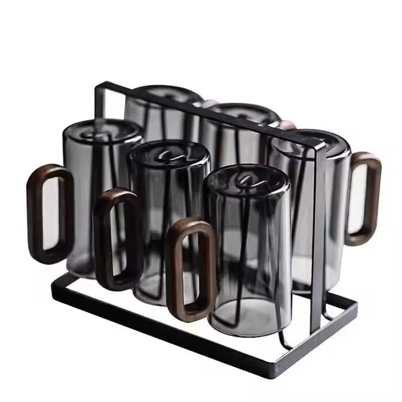 Glass Mug Heat-Resistant Borosilicate & Wooden Handle