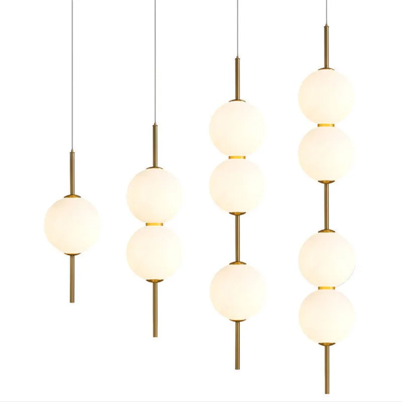 Glass Pendant Lamp Clear Glass 1-4 Light Points