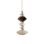 Glass Pendant Lamp Dimmable LED Adjustable Height Copper Finish