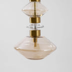 Glass Pendant Lamp Dimmable LED Adjustable Height Copper Finish