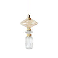 Glass Pendant Lamp Dimmable LED Adjustable Height Copper Finish
