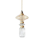 Glass Pendant Lamp Dimmable LED Adjustable Height Copper Finish