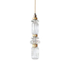 Glass Pendant Lamp Dimmable LED Adjustable Height Copper Finish