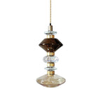 Glass Pendant Lamp Dimmable LED Adjustable Height Copper Finish