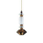 Glass Pendant Lamp Dimmable LED Adjustable Height Copper Finish