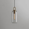 Glass Pendant Light Adjustable Height Textured Metal Finish