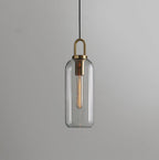 Glass Pendant Light Adjustable Height Textured Metal Finish