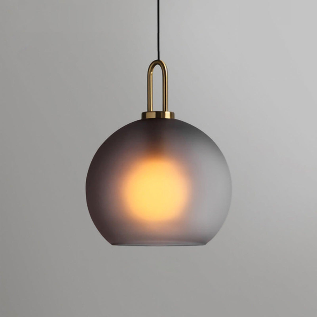 Glass Pendant Light Adjustable Height Textured Metal Finish