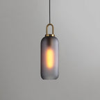 Glass Pendant Light Adjustable Height Textured Metal Finish