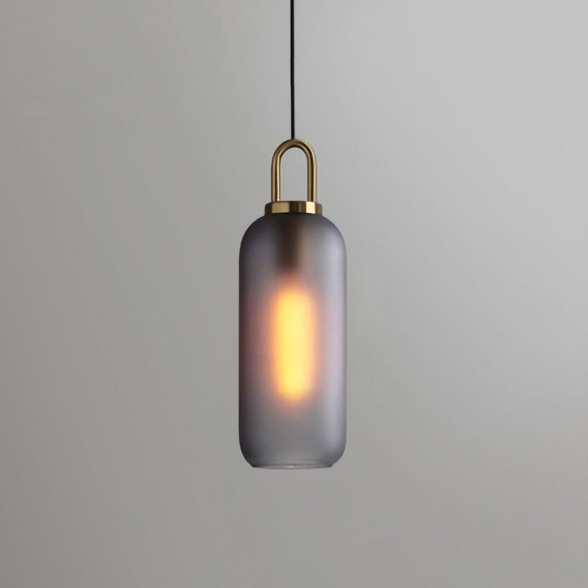 Glass Pendant Light Adjustable Height Textured Metal Finish