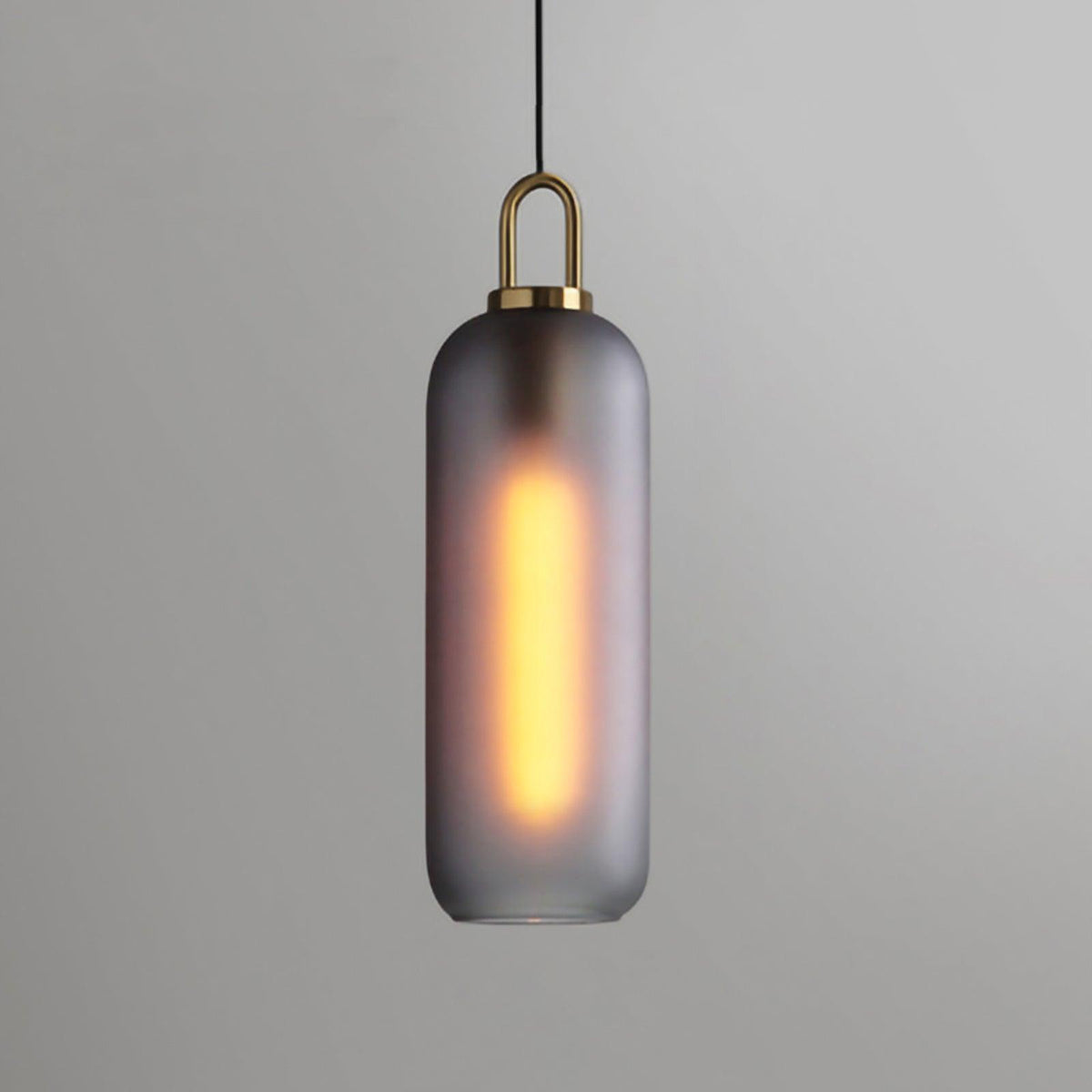 Glass Pendant Light Adjustable Height Textured Metal Finish