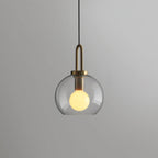 Glass Pendant Light Adjustable Height Textured Metal Finish