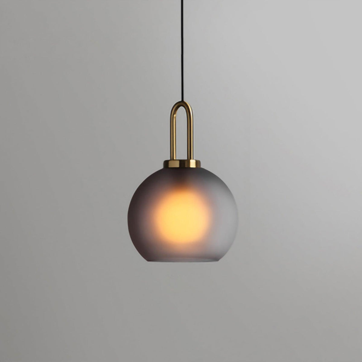 Glass Pendant Light Adjustable Height Textured Metal Finish