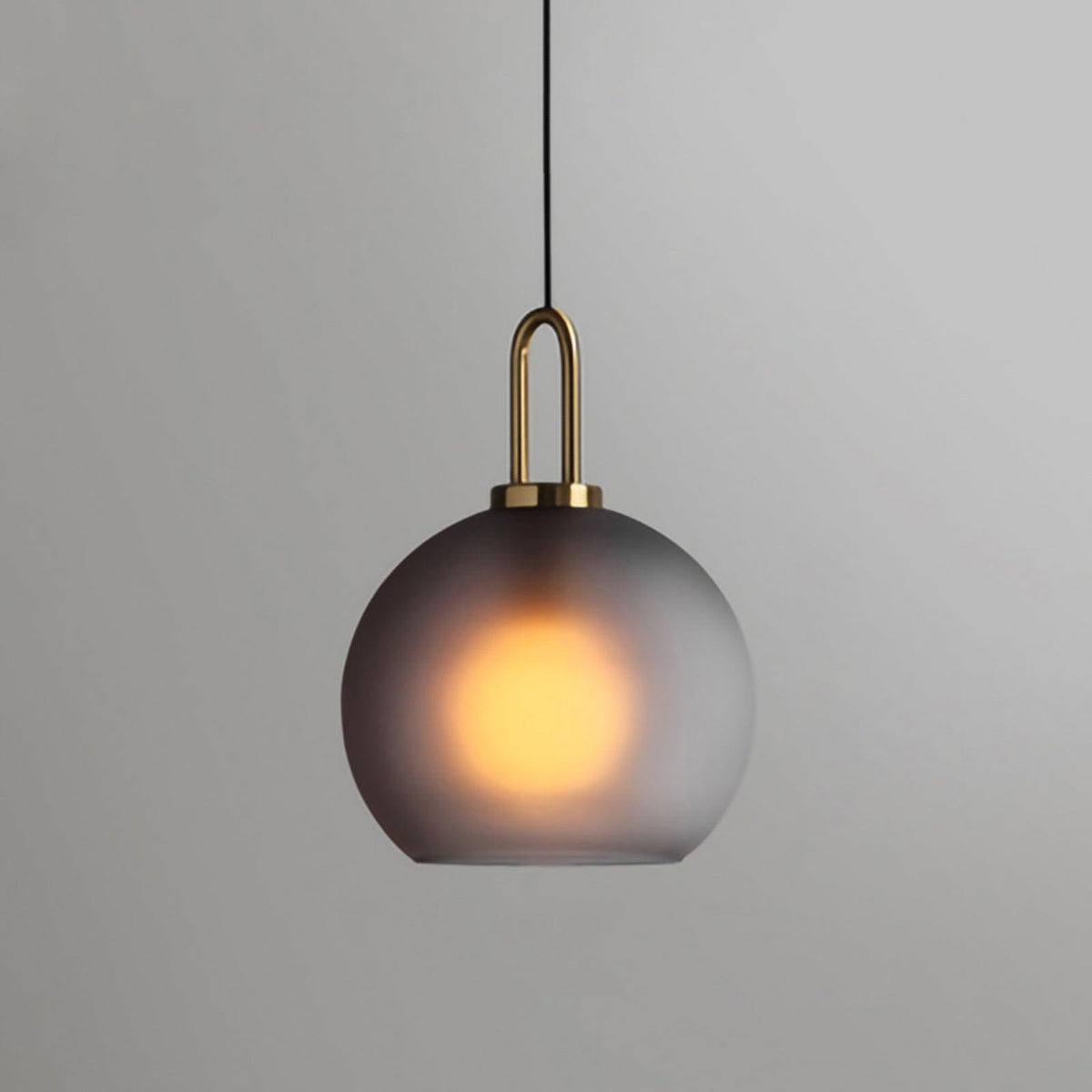 Glass Pendant Light Adjustable Height Textured Metal Finish