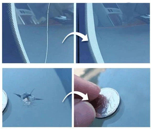 Glass Repair Kit Clear-Curing Resin Applicator & Curing Strips