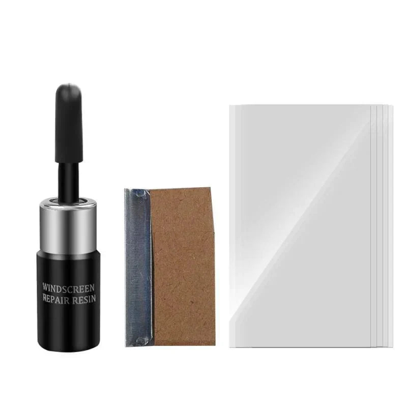 Glass Repair Kit Clear-Curing Resin Applicator & Curing Strips