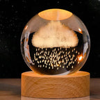 Glass Sphere Lamp 3D Laser Engraved USB Powered