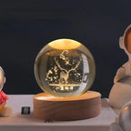 Glass Sphere Lamp 3D Laser Engraved USB Powered