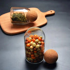 Glass Storage Jar Set Clear Glass Airtight Cork Lids