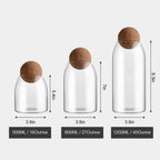 Glass Storage Jar Set Clear Glass Airtight Cork Lids