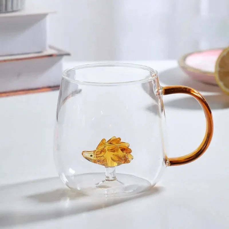 Glass Tea Mug Borosilicate Heat-Resistant 3D Animal