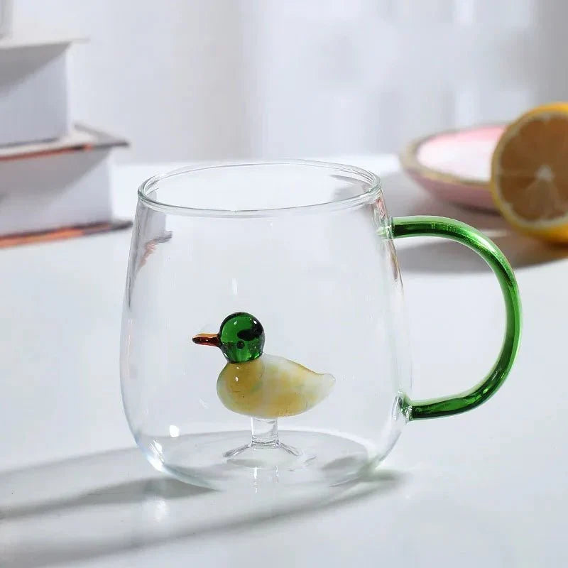 Glass Tea Mug Borosilicate Heat-Resistant 3D Animal