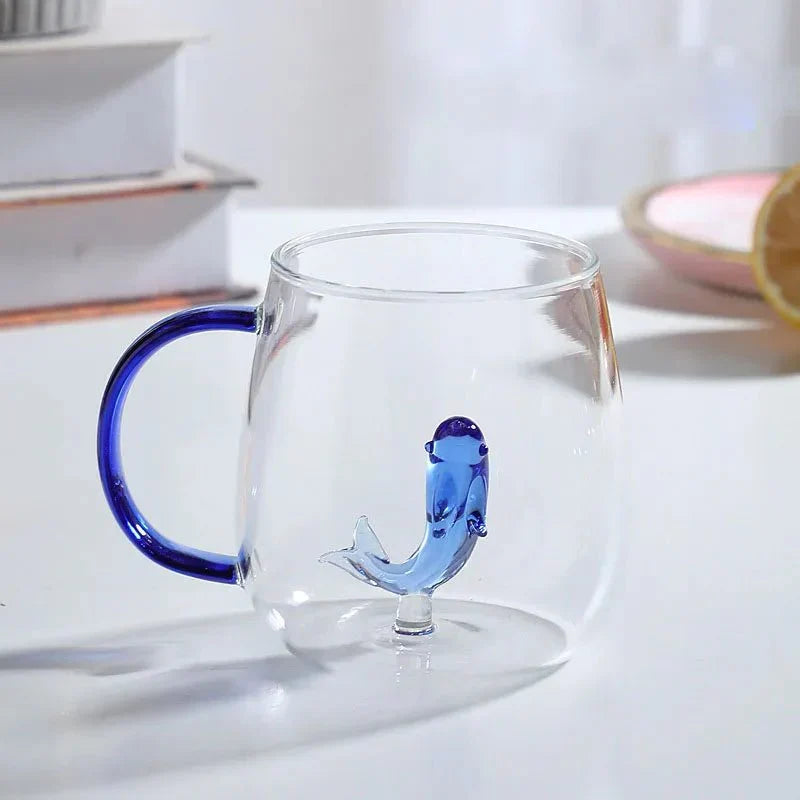Glass Tea Mug Borosilicate Heat-Resistant 3D Animal