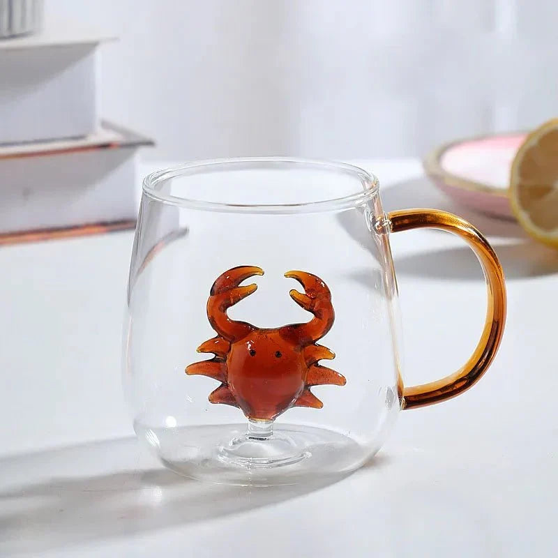 Glass Tea Mug Borosilicate Heat-Resistant 3D Animal