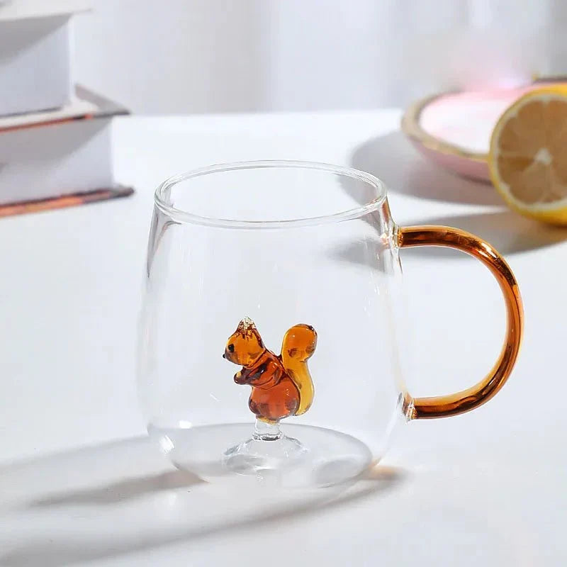 Glass Tea Mug Borosilicate Heat-Resistant 3D Animal