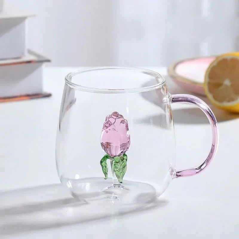 Glass Tea Mug Borosilicate Heat-Resistant 3D Animal