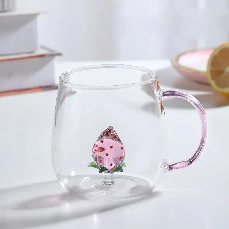 Glass Tea Mug Borosilicate Heat-Resistant 3D Animal