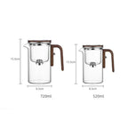 Glass Teapot Borosilicate Stainless Steel Infuser & Wooden Handle