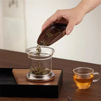 Glass Teapot Borosilicate Stainless Steel Infuser & Wooden Handle