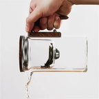 Glass Teapot Borosilicate Stainless Steel Infuser & Wooden Handle