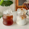 Glass Tumbler Set Borosilicate Ribbed Non-Slip Set of 4