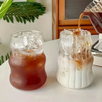 Glass Tumbler Set Borosilicate Ribbed Non-Slip Set of 4