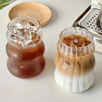 Glass Tumbler Set Borosilicate Ribbed Non-Slip Set of 4