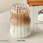 Glass Tumbler Set Borosilicate Ribbed Non-Slip Set of 4