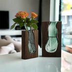 Glass Vase Handcrafted Live Edge Wood Rim
